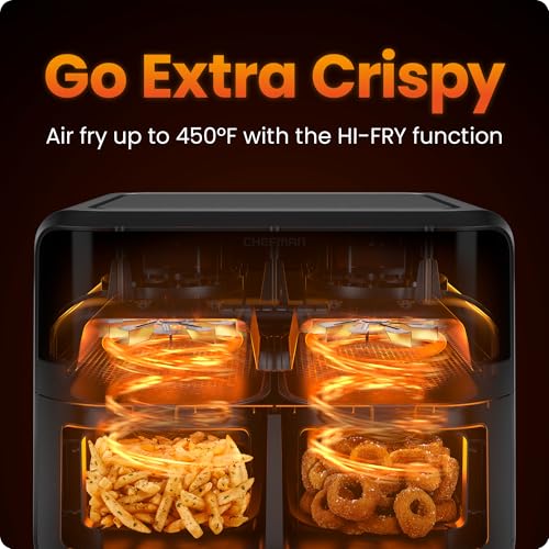 Chefman 6-Quart Dual Zone Air Fryer with Independent Baskets and Digital Controls