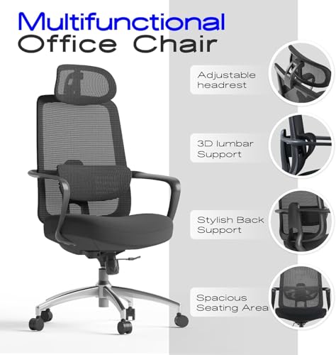Ergonomic High-Back Office Chair with Enhanced Comfort and Support