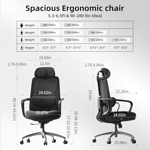 Ergonomic High-Back Office Chair with Enhanced Comfort and Support