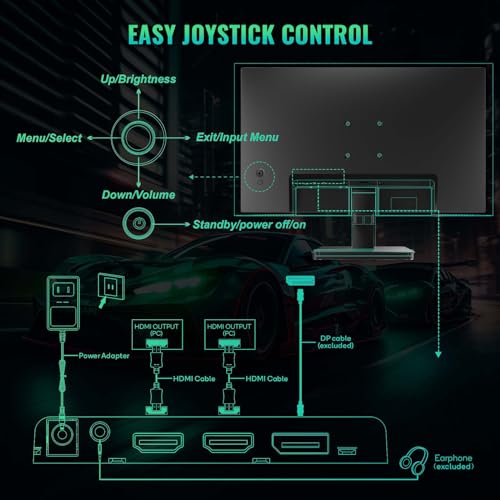 SANSUI 27" FHD 1080P Gaming Monitor with 165Hz, 1ms Response, AMD FreeSync