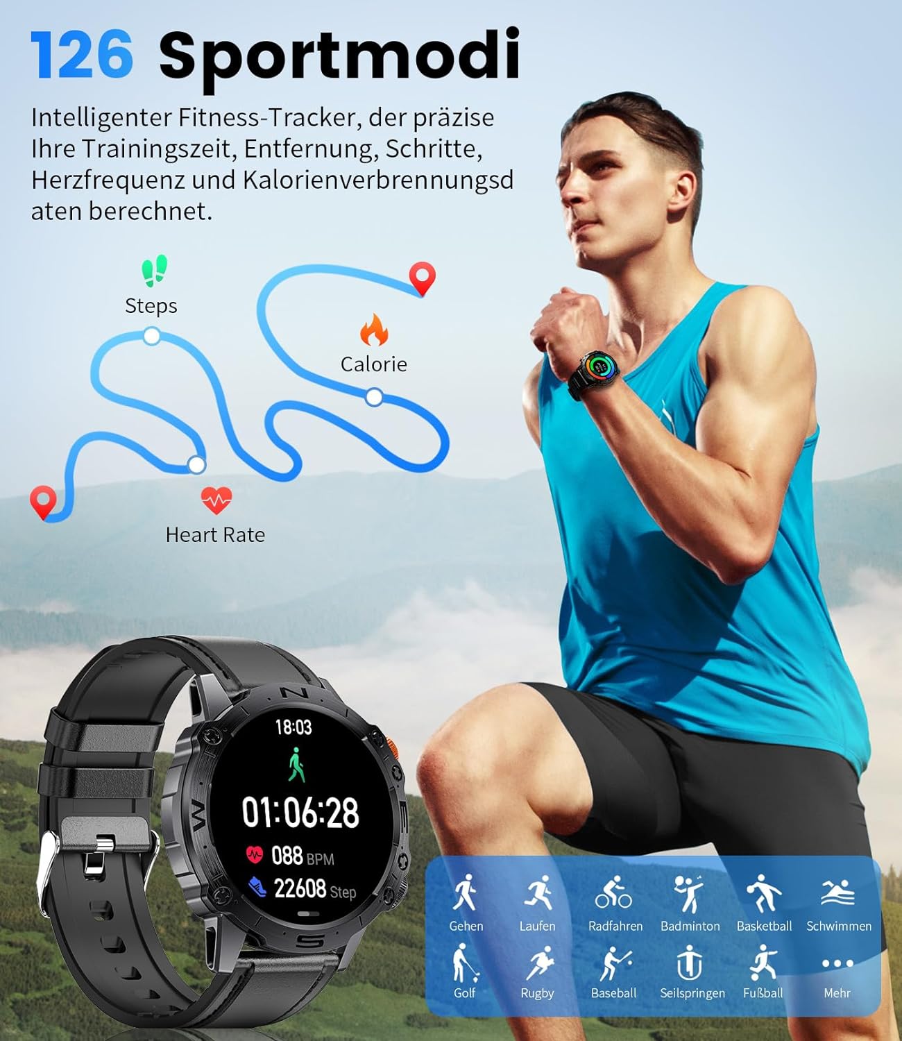 Nektom K60 Rugged Smartwatch with AMOLED Display
