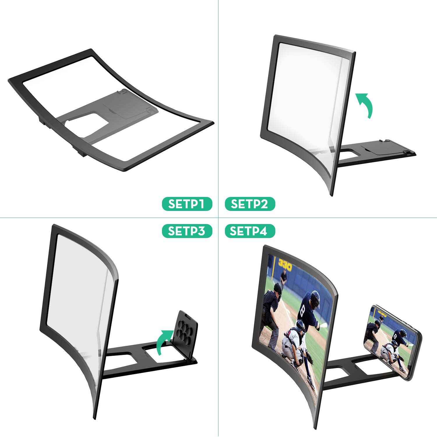 High-Definition Screen Magnifier with Foldable Stand