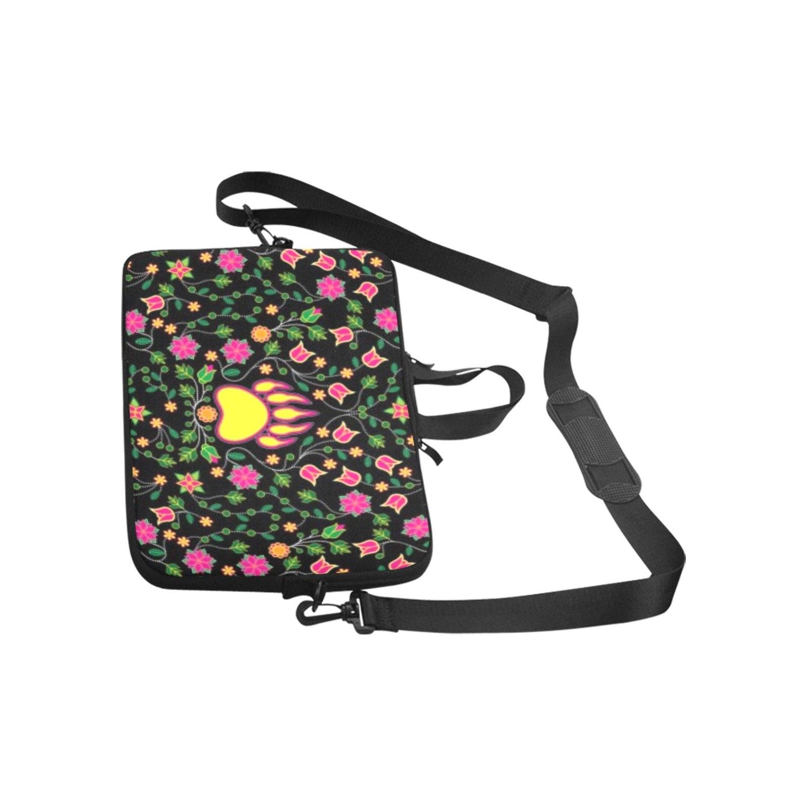 Floral Bearpaw Neoprene Laptop Sleeve - Pink and Yellow