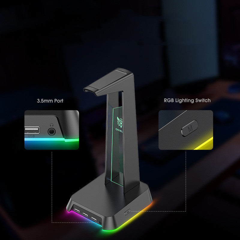 Stylish RGB Illuminated Headphone Stand with Detachable Display - ST2