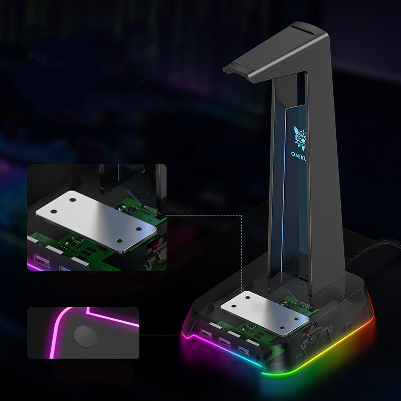 Stylish RGB Illuminated Headphone Stand with Detachable Display - ST2