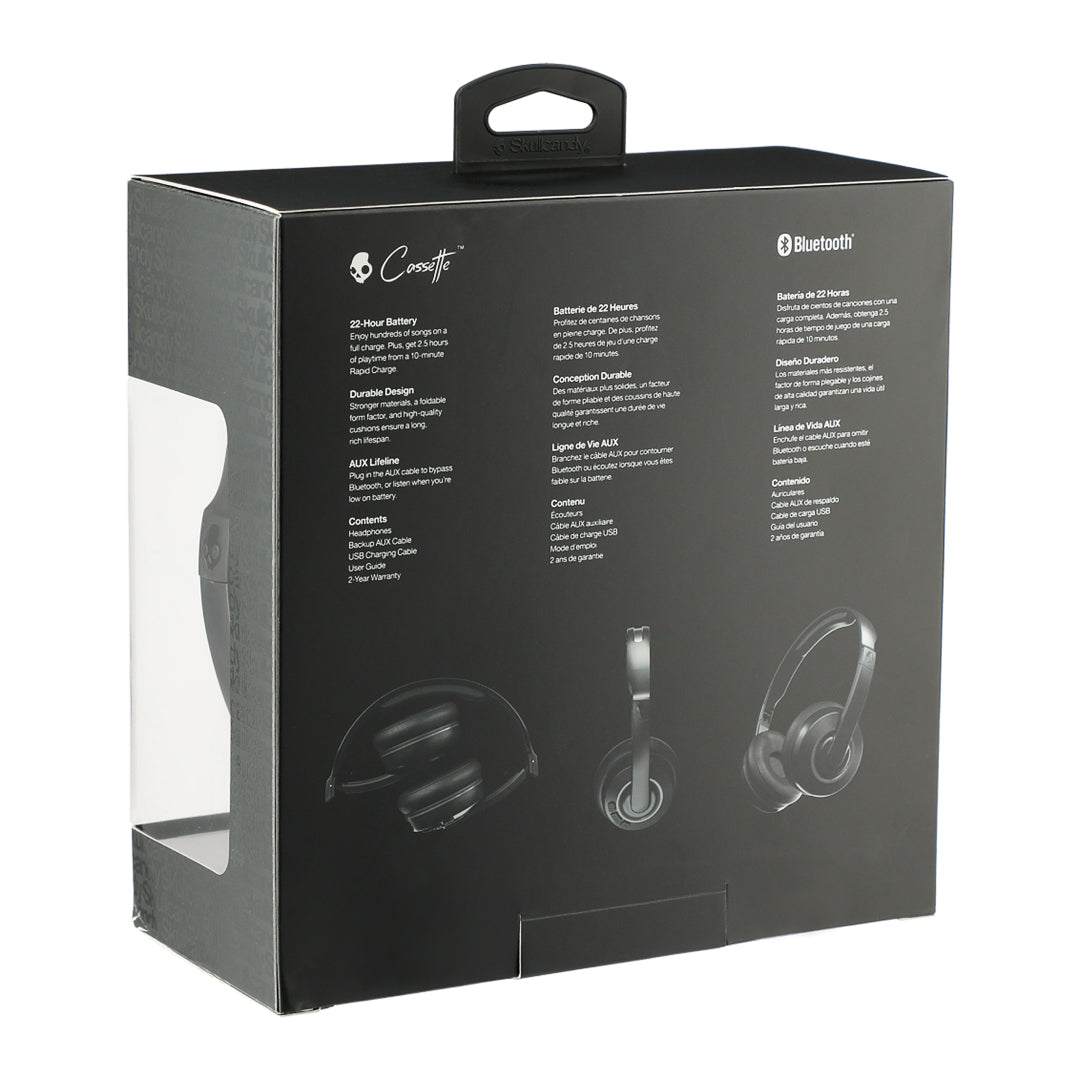 Skullcandy Cassette Bluetooth Headphones - Extended Play, Quick Charge, Comfortable Design