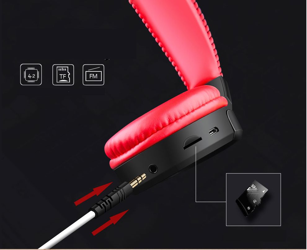 Ovleng MX777 Premium Bluetooth Headphones with SD Card, FM, and AUX