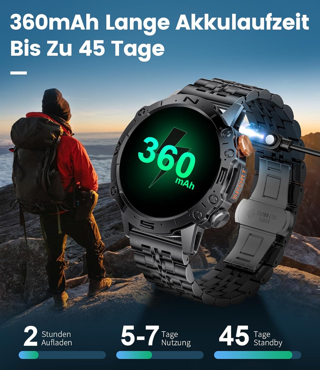 Nektom K60 Rugged Smartwatch with AMOLED Display