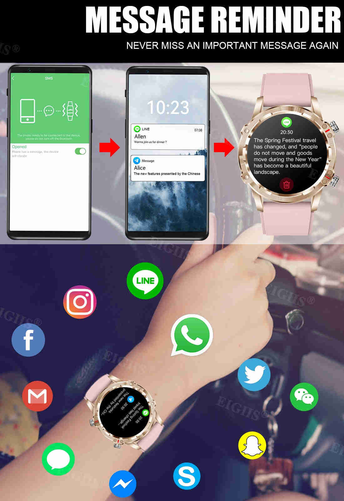 NEKTOM 1.32" Full Touch Screen Smartwatch CF89 - Sporty Style with Advanced Features