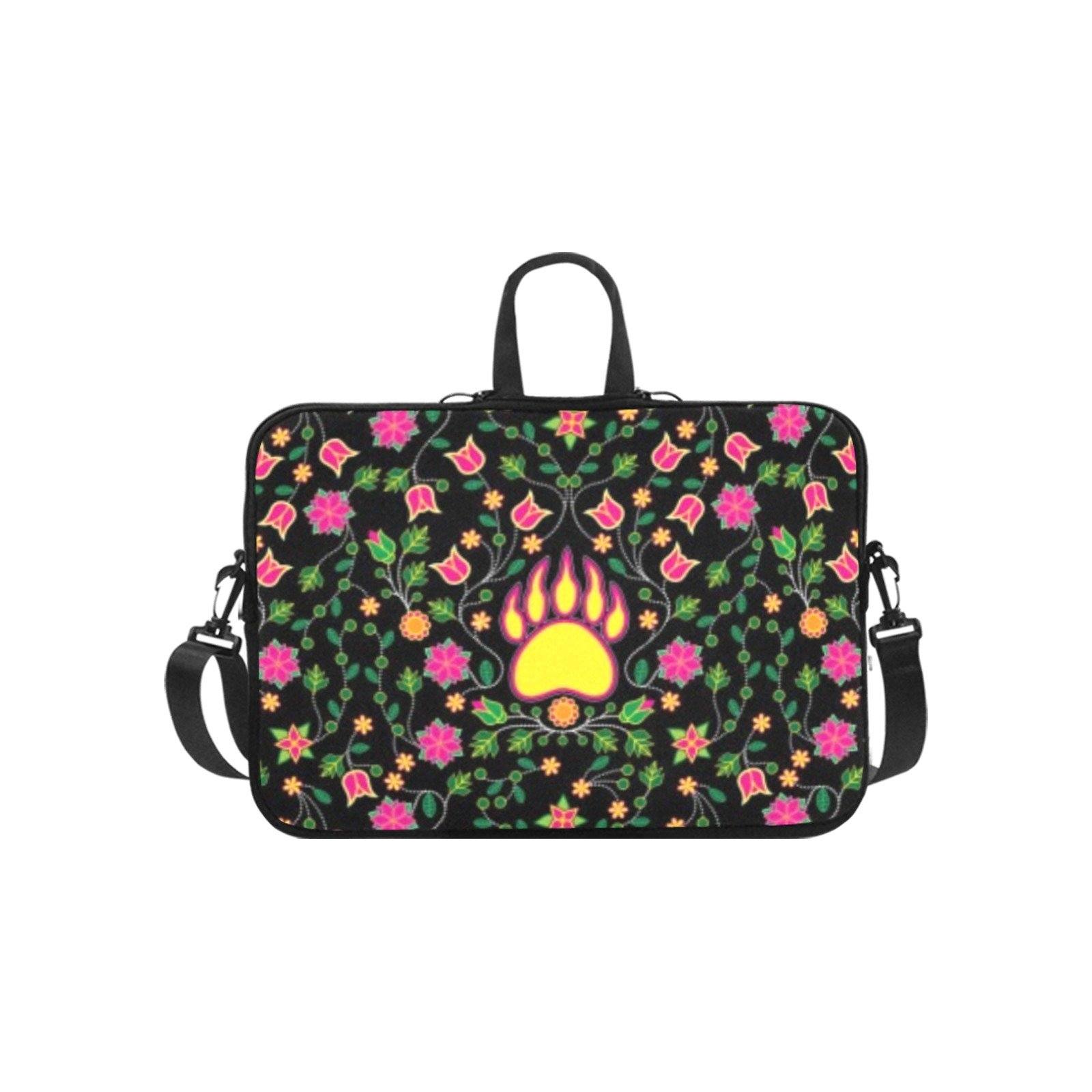 Floral Bearpaw Neoprene Laptop Sleeve - Pink and Yellow