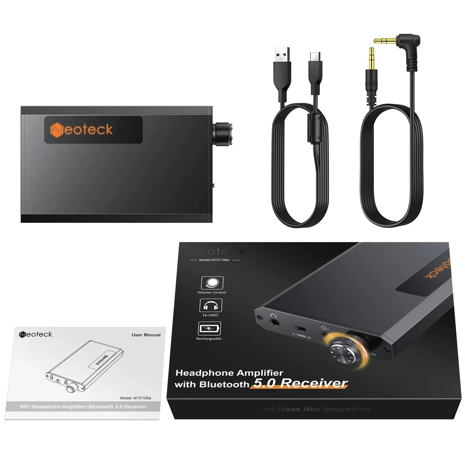 Neoteck HiFi Bluetooth 5.0 Headphone Amplifier with 3.5mm Jack