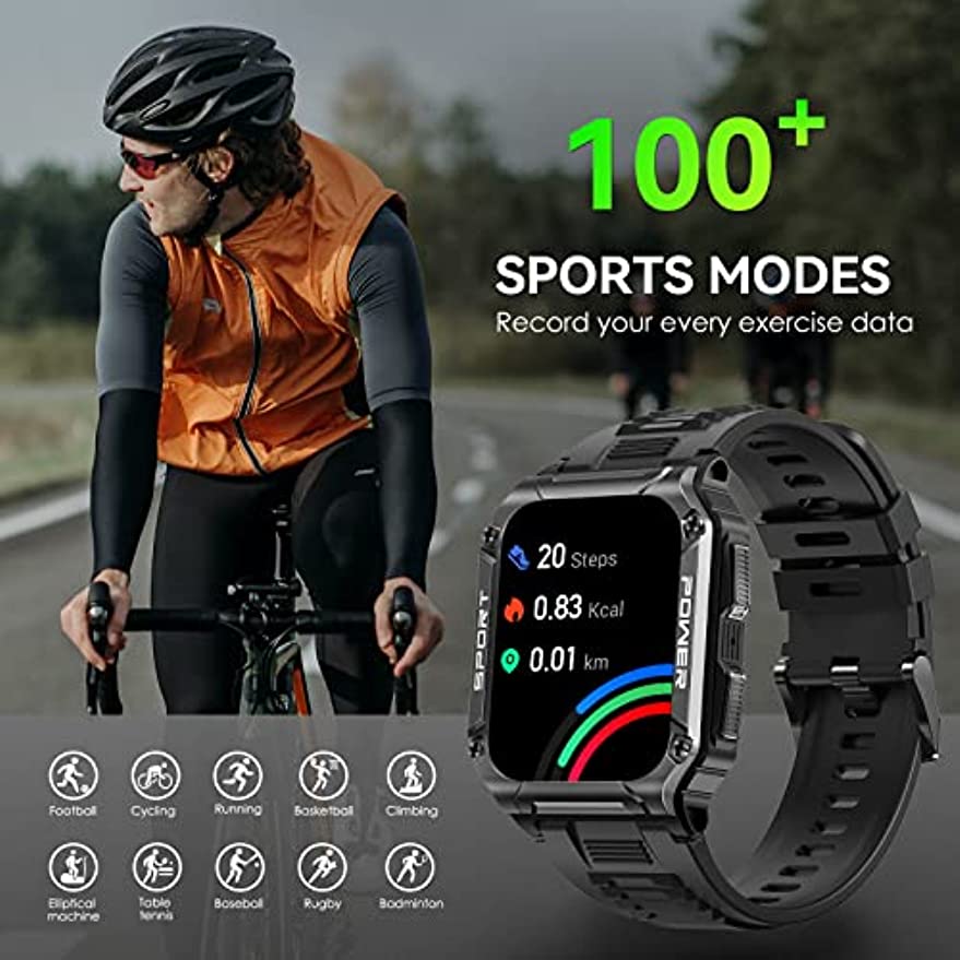 Rugged NEKTOM NX6 Smartwatch for Men - Military-Grade HD Display, Tactical Sports Watch
