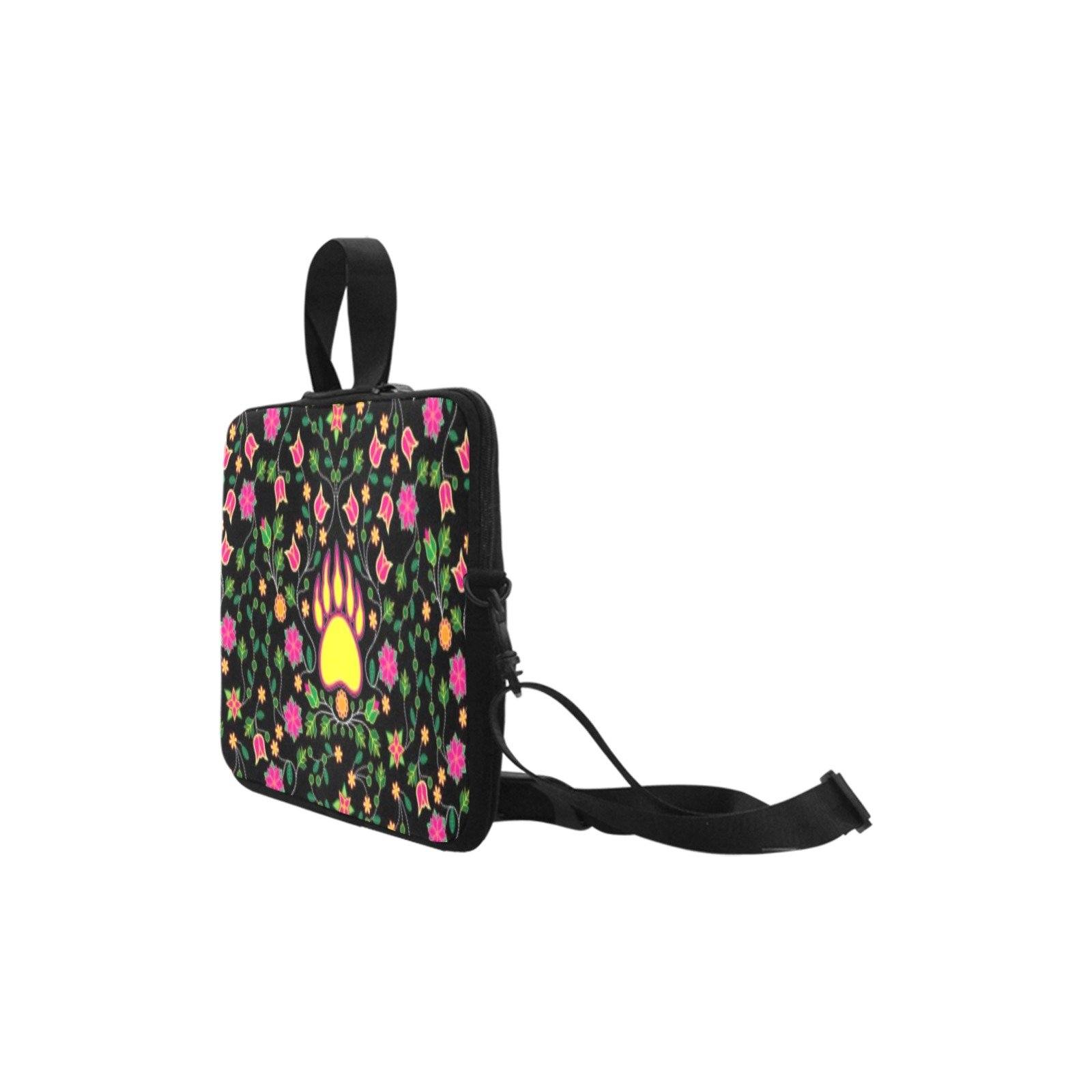 Floral Bearpaw Neoprene Laptop Sleeve - Pink and Yellow