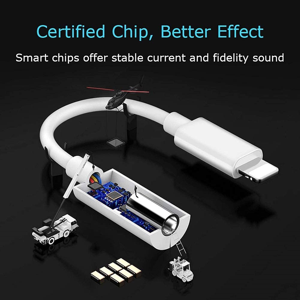 3.5mm Audio Adapter, Lightning to Headphone Jack Converter for iPhones