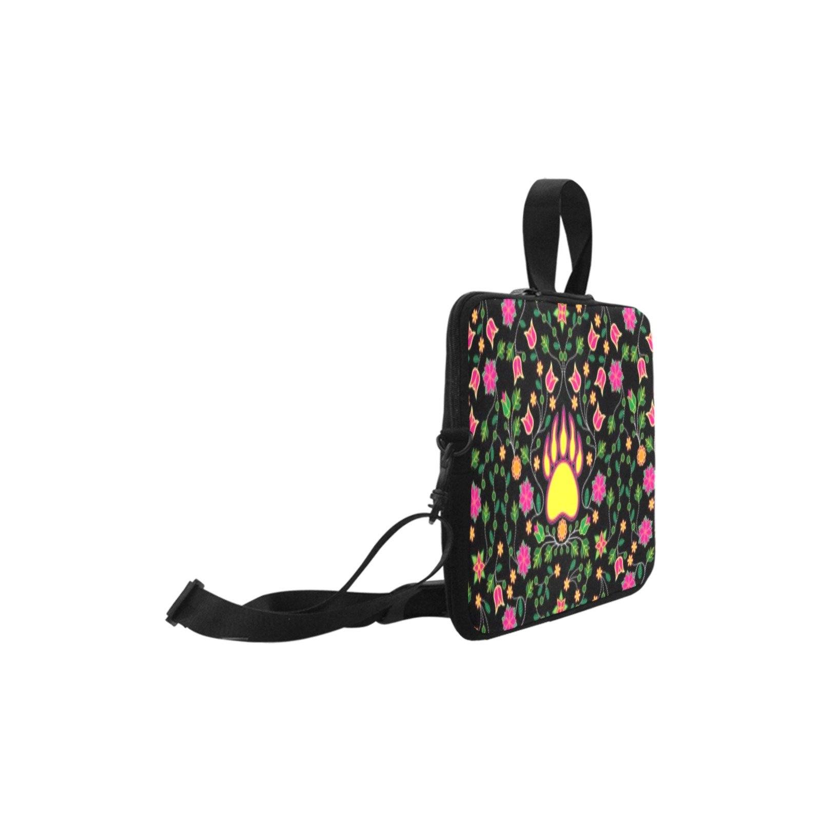Floral Bearpaw Neoprene Laptop Sleeve - Pink and Yellow