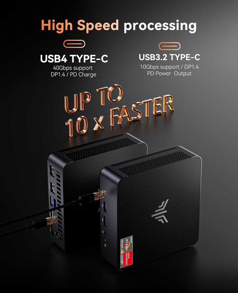 KAMRUI AM21 Mini Gaming PC - Ryzen 9 6900HX, 16GB DDR5, 512GB SSD