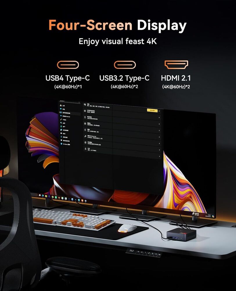 KAMRUI AM21 Mini Gaming PC - Ryzen 9 6900HX, 16GB DDR5, 512GB SSD