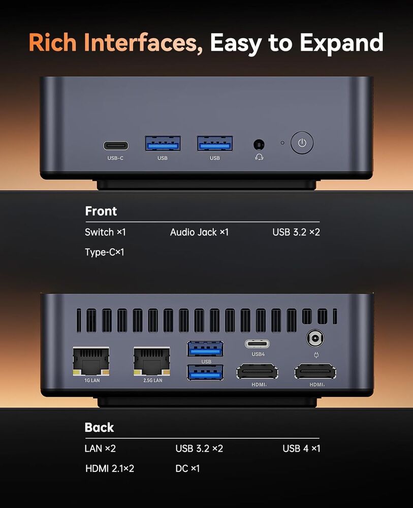 KAMRUI AM21 Mini Gaming PC - Ryzen 9 6900HX, 16GB DDR5, 512GB SSD