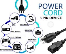 Durable 3-Prong AC Power Cord for Electronics