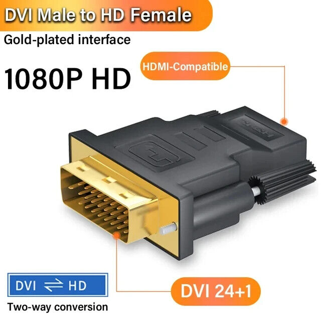2-Pack DVI-D to HDMI Adapters for Enhanced Connectivity