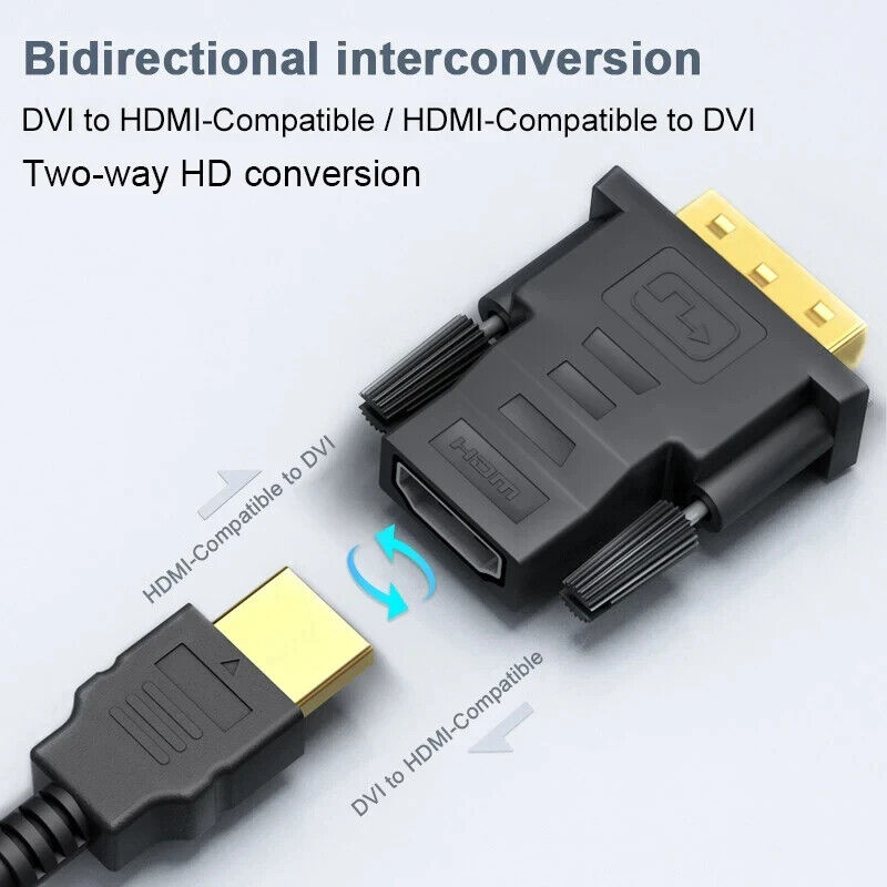 2-Pack DVI-D to HDMI Adapters for Enhanced Connectivity