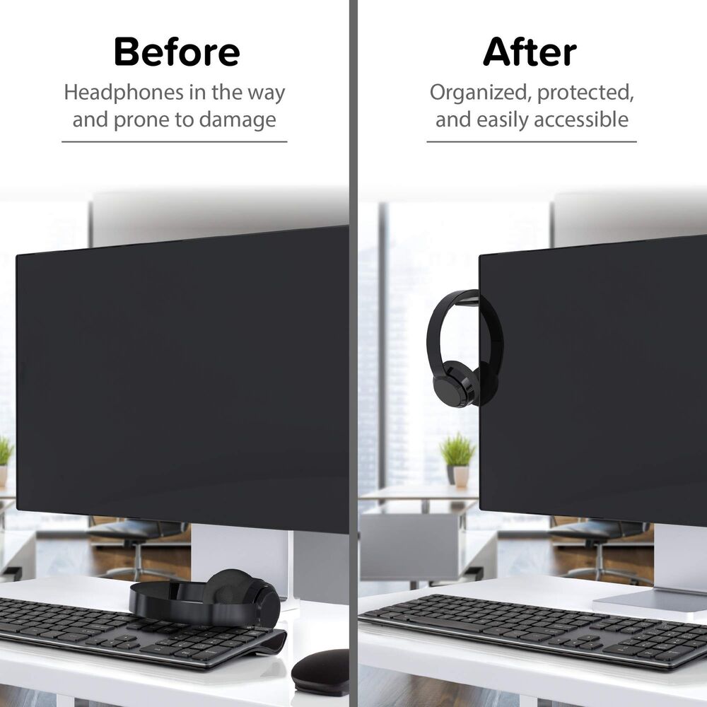 Ergonomic and Stylish - Premium Monitor Headphone Stand