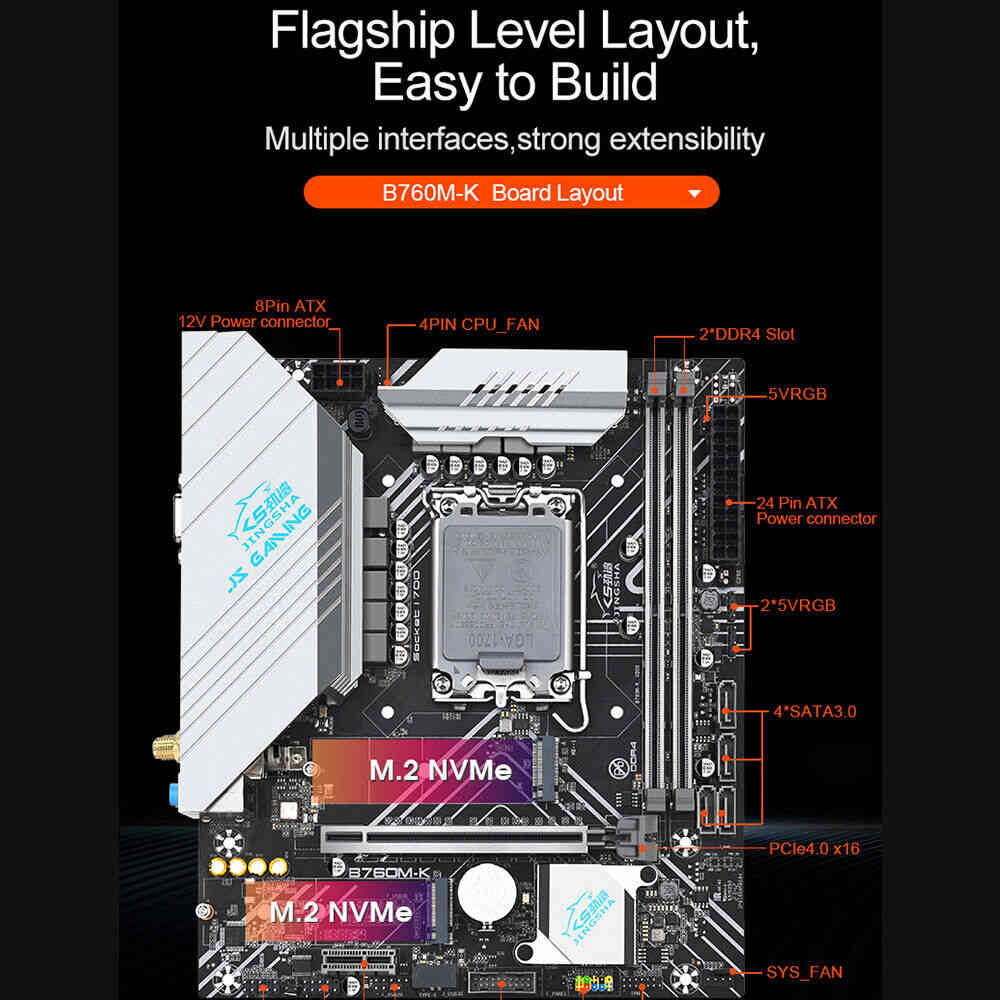 High-Performance GEN12/13 Desktop Motherboard with DDR4 RAM Support