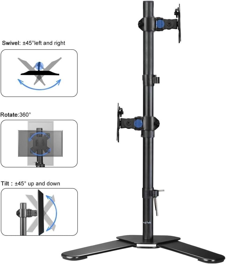 Enhanced Dual Monitor Stand - Adjustable for 32" Displays