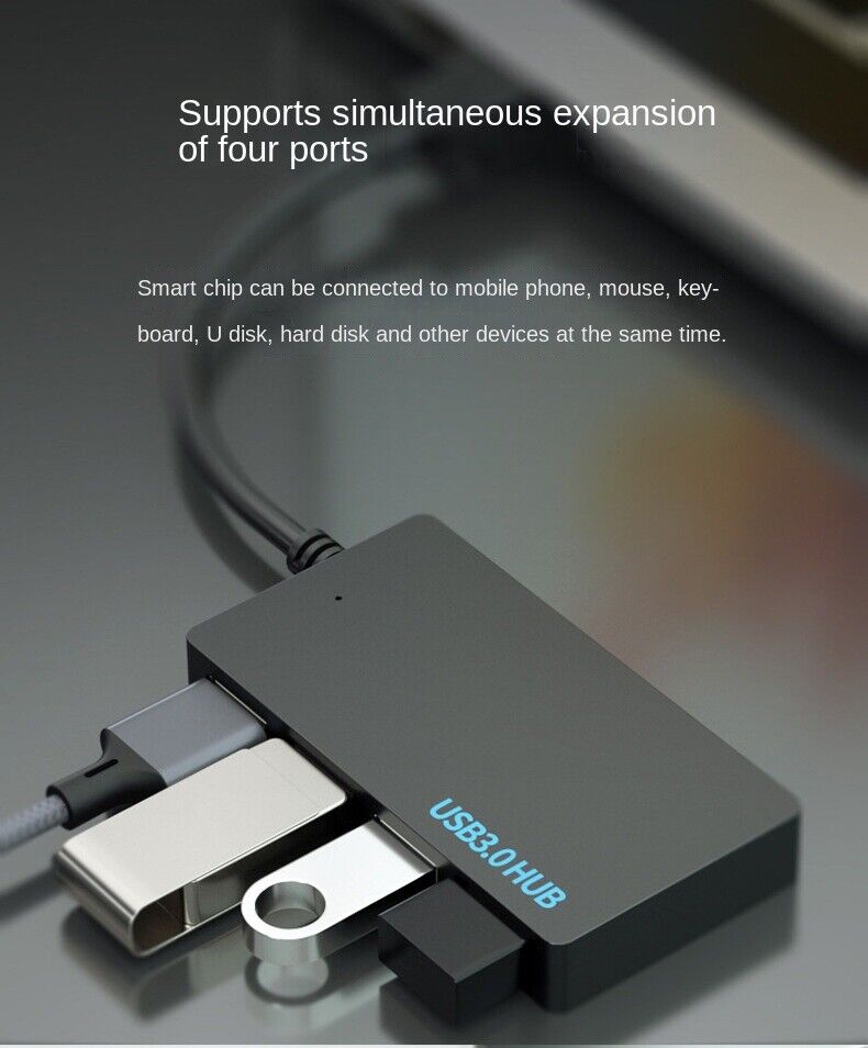 USB 3.0 4-Port Hub Splitter - Expand Your Connectivity with Speed