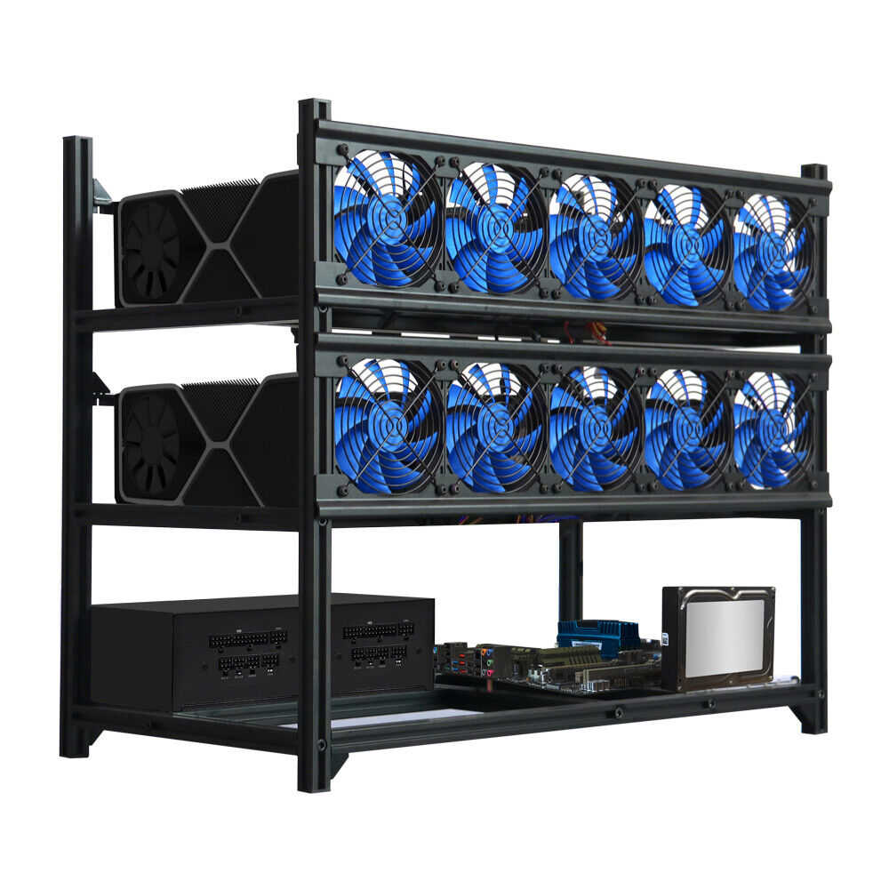 Kingwin Miner Rig Case - Scalable Crypto Mining Frame for 6/8 GPUs