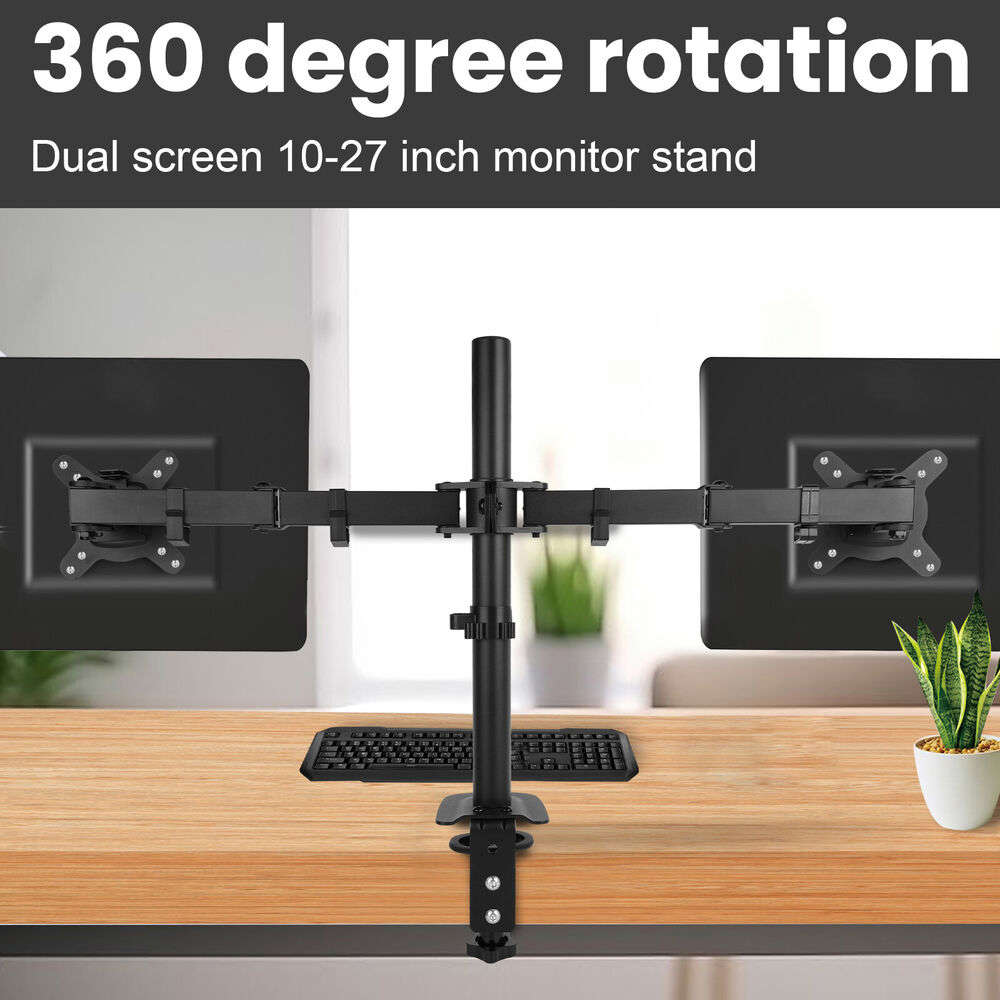 Ergonomic Dual Monitor Stand - Adjustable and Versatile for 13" to 27" Screens