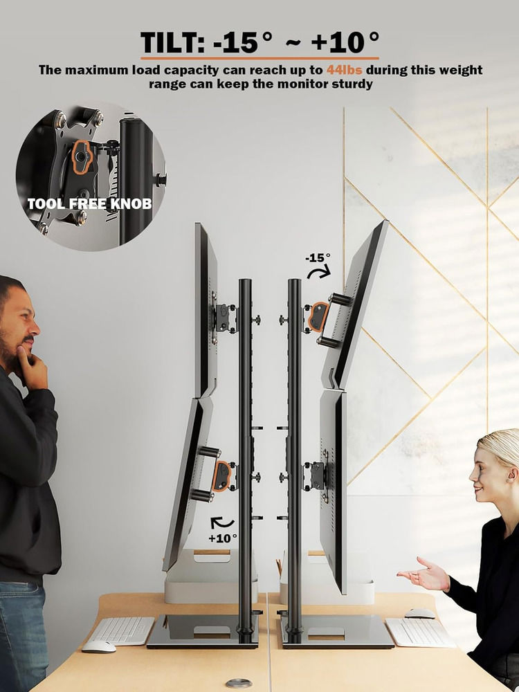 Vertical Dual Monitor Stand - Optimize Your Workspace