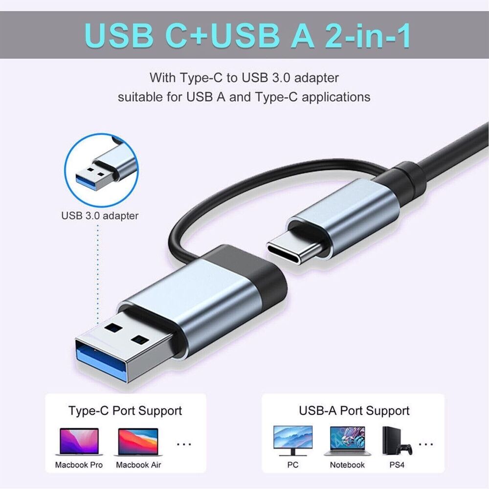 8-in-1 USB-C Hub with Audio Jack, Card Reader