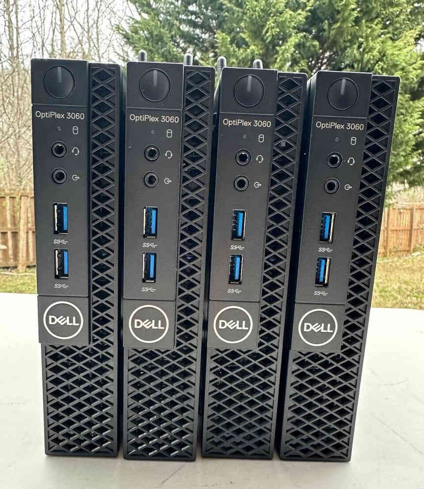4-Pack Dell OptiPlex 3060 Micro Desktops - Intel Core i3, 8GB RAM, 128GB SSD