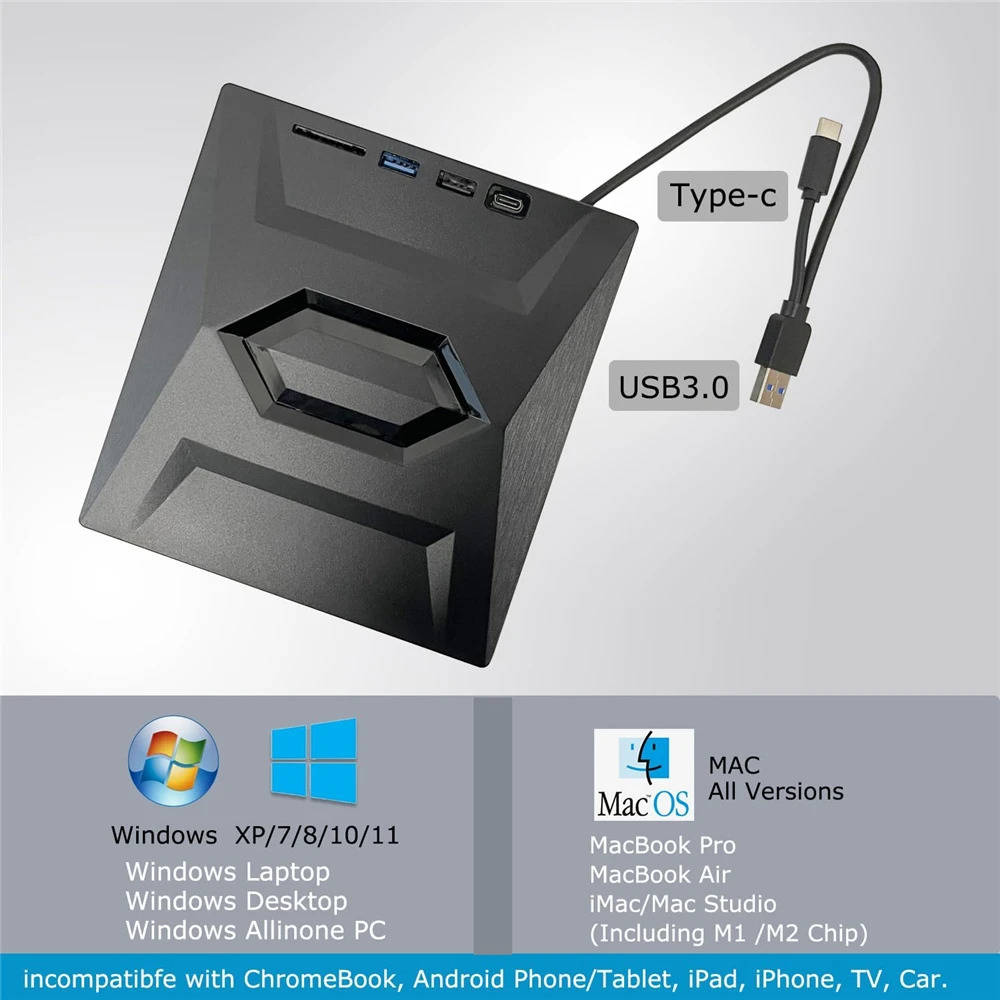Ultra-Fast USB 3.0 External CD/DVD Drive for Enhanced Multimedia