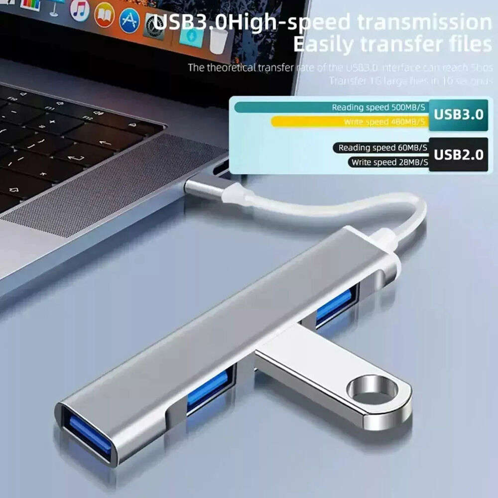 4-Port USB 3.0 Hub with Splitter and Expander for Enhanced Connectivity