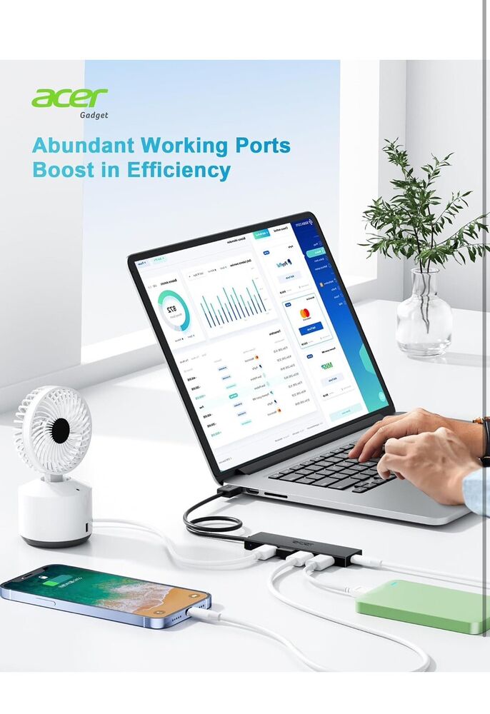 4-Port USB 3.0 Hub with USB-C Connectivity