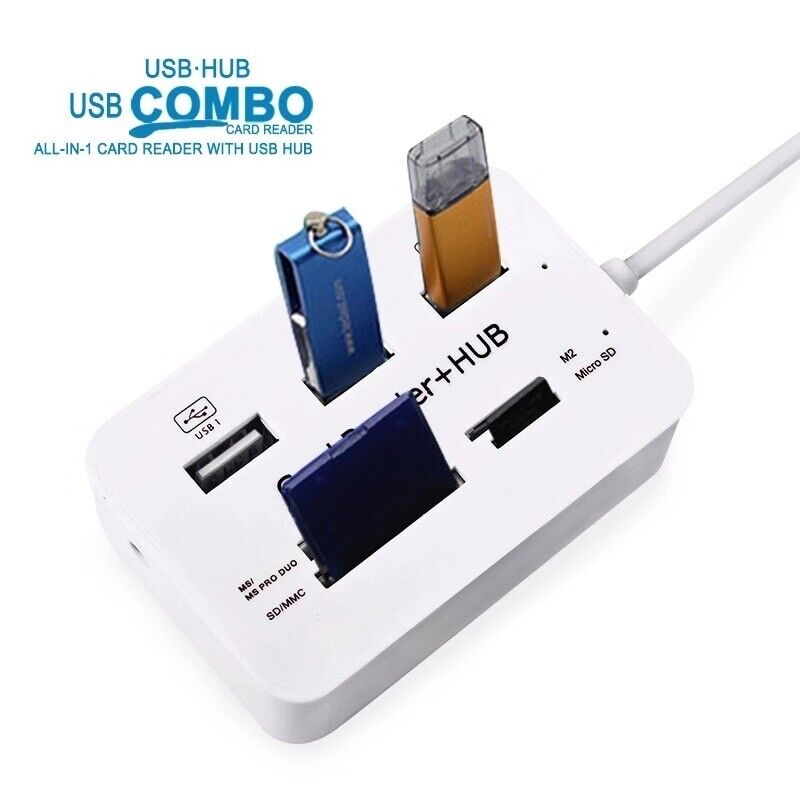 Aluminum 3 Port USB 3.0 Hub with Multi-Card Reader - Enhanced Data Transfer