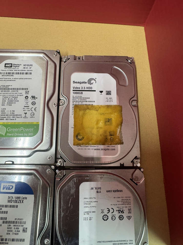 10x 1TB 3.5" SATA HDDs - Mixed Brands, Desktop Hard Drives
