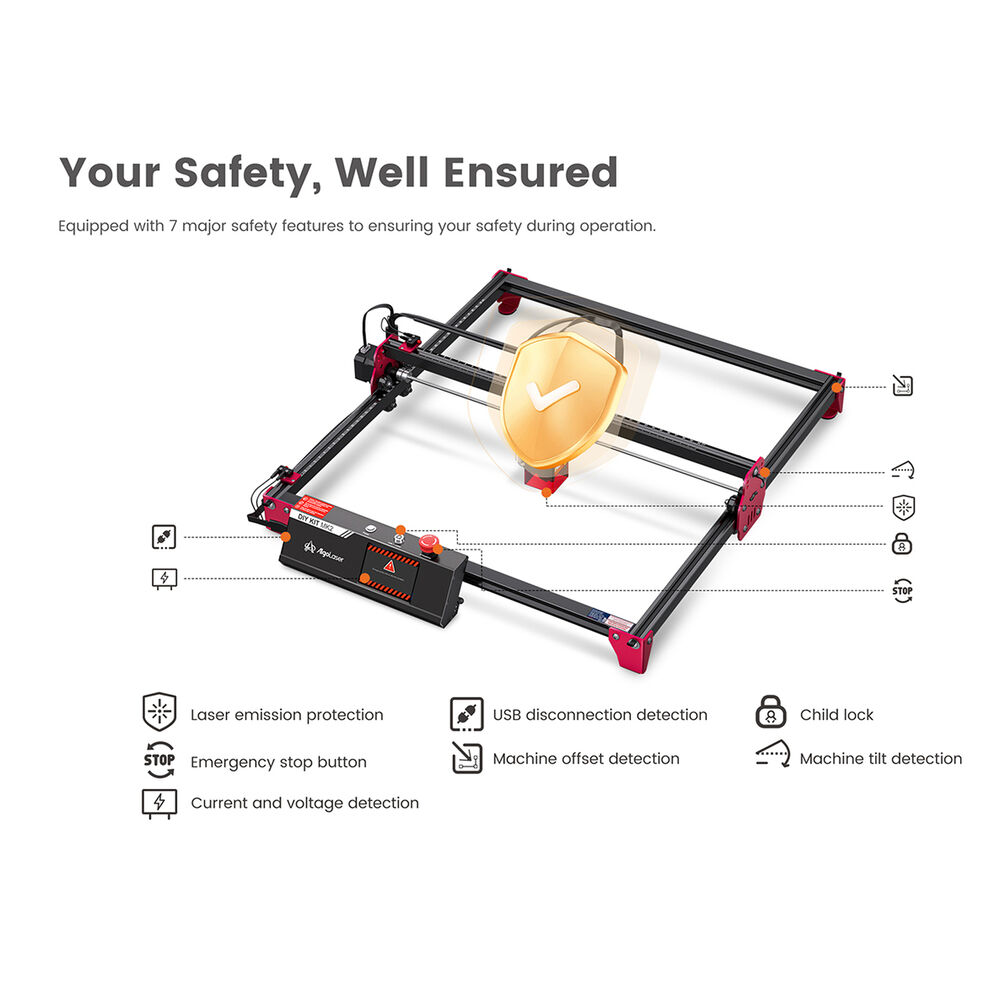 ALgolaser MK2 DIY Laser Engraver Kit - 10W Power with WiFi Connectivity