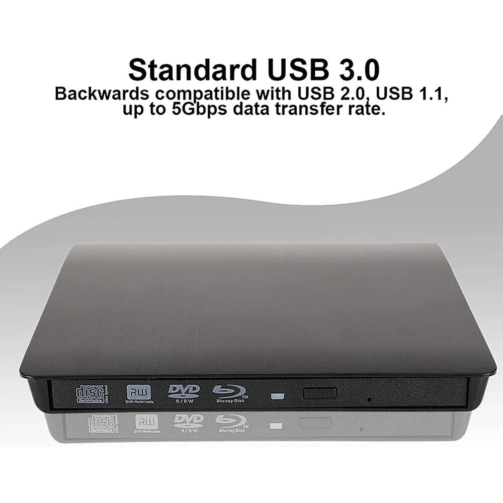High-Speed USB 3.0 Portable CD/DVD Drive Enclosure