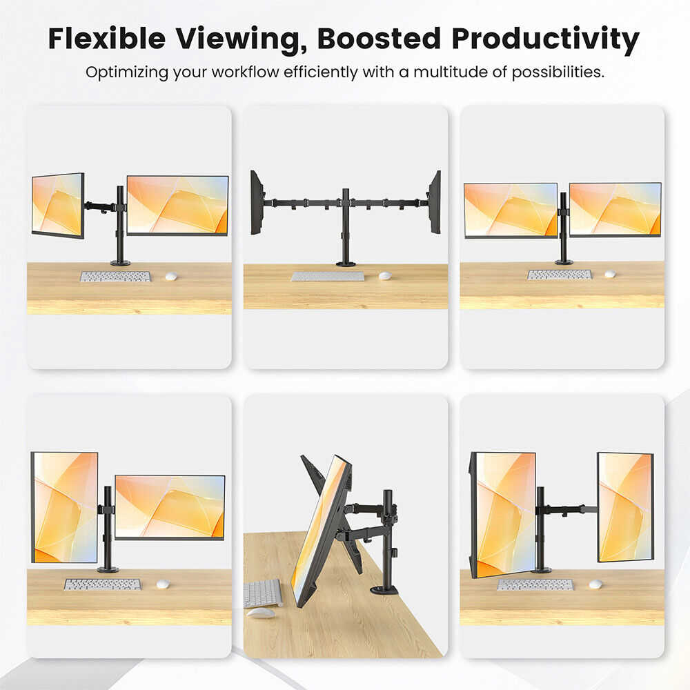 ACGAM Dual Monitor Stand - Premium Desk Mount for Enhanced Productivity