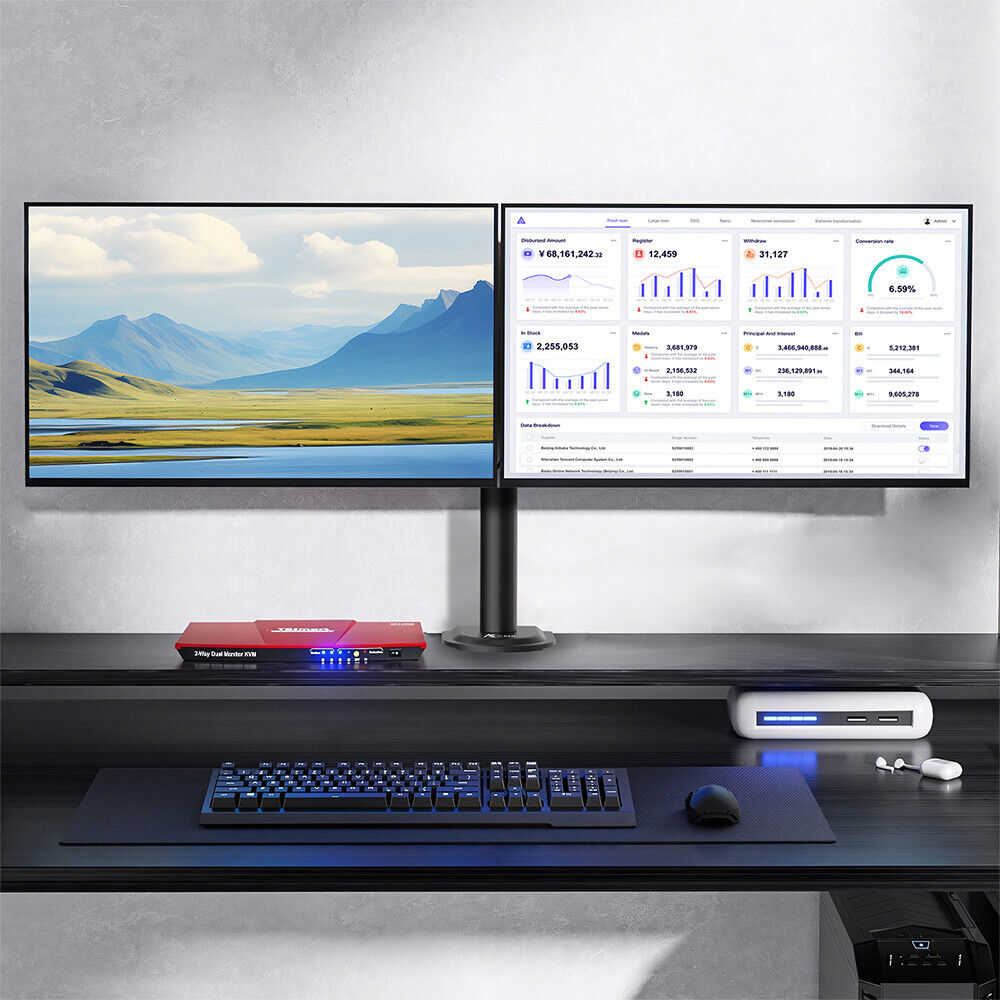 ACGAM Dual Monitor Stand - Premium Desk Mount for Enhanced Productivity