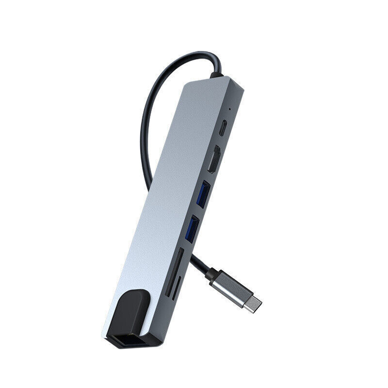 8-in-1 USB-C Hub Adapter with 4K HDMI, Ethernet, and USB Ports