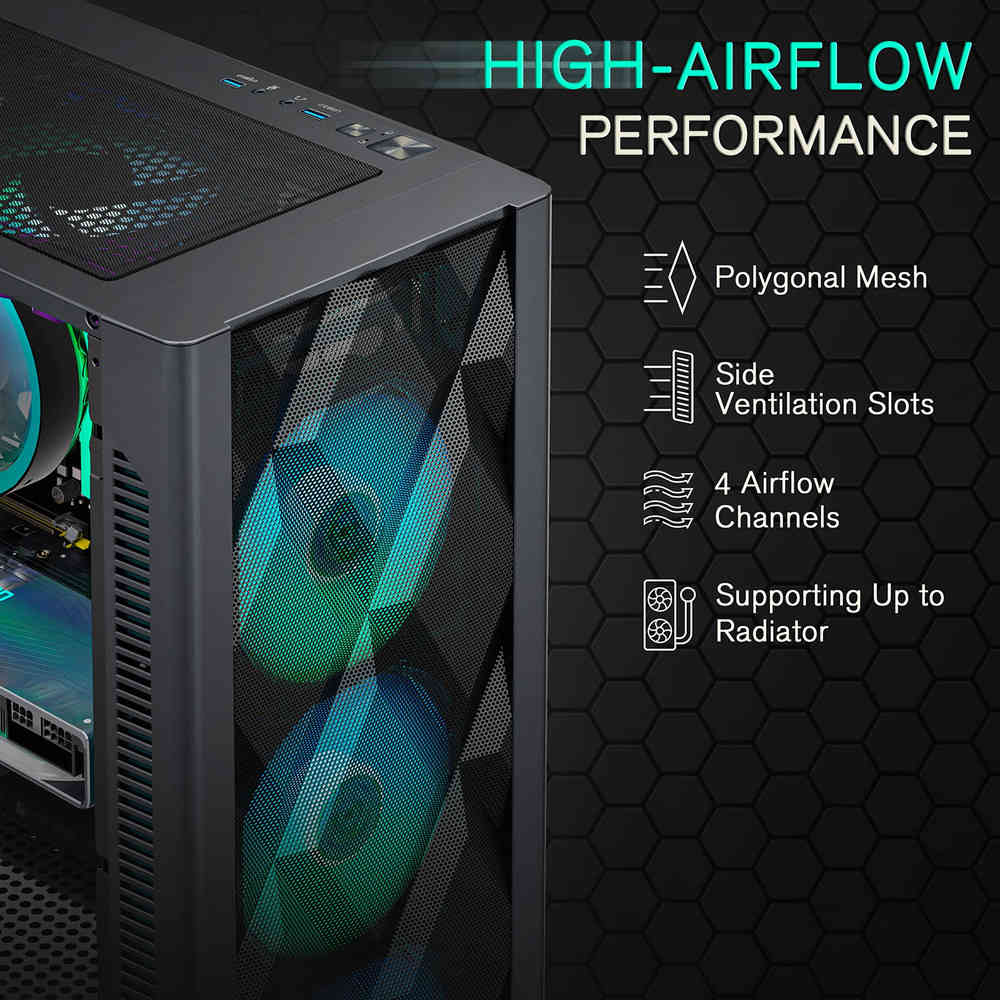 Premium ATX Gaming PC Case with RGB Fans