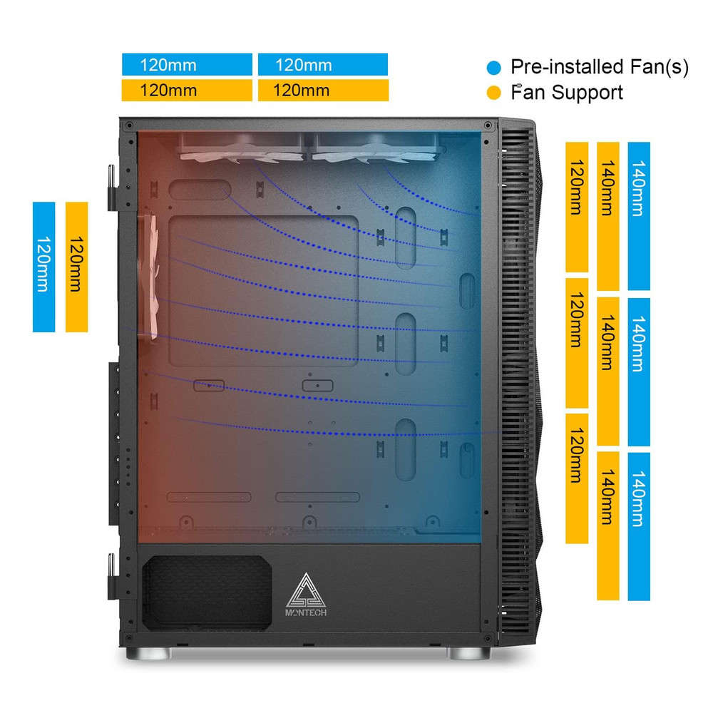 X3 Mesh Gaming Case with RGB Fans