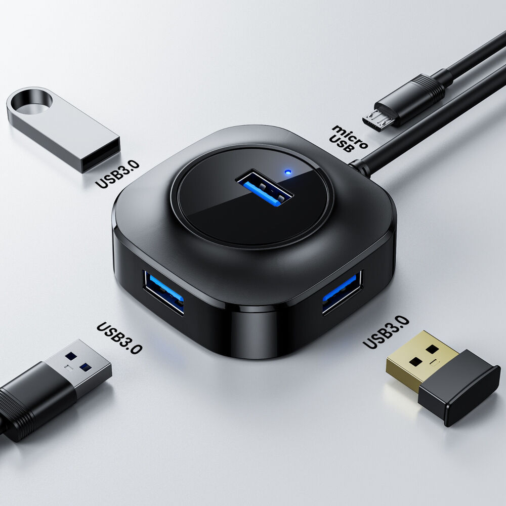 4-Port USB 3.0 Hub Splitter Adapter for Enhanced Connectivity