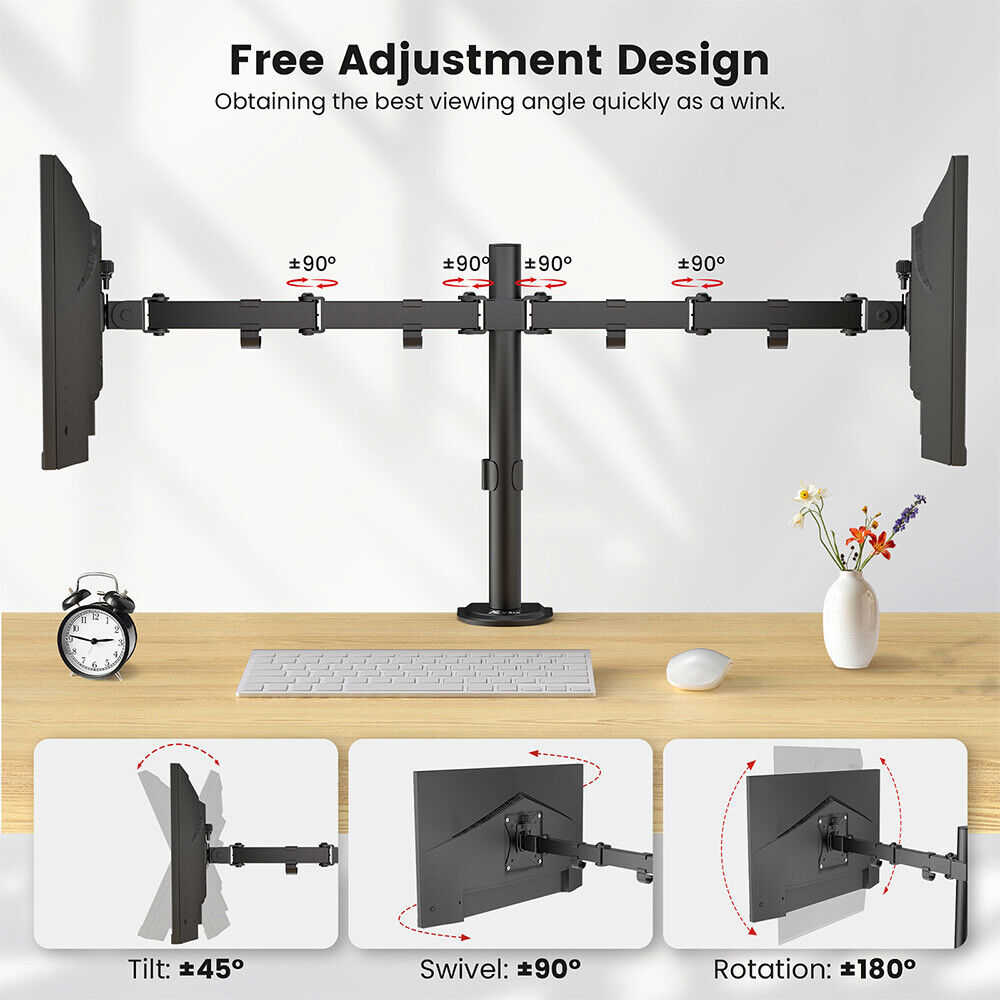 ACGAM Dual Monitor Stand - Premium Desk Mount for Enhanced Productivity