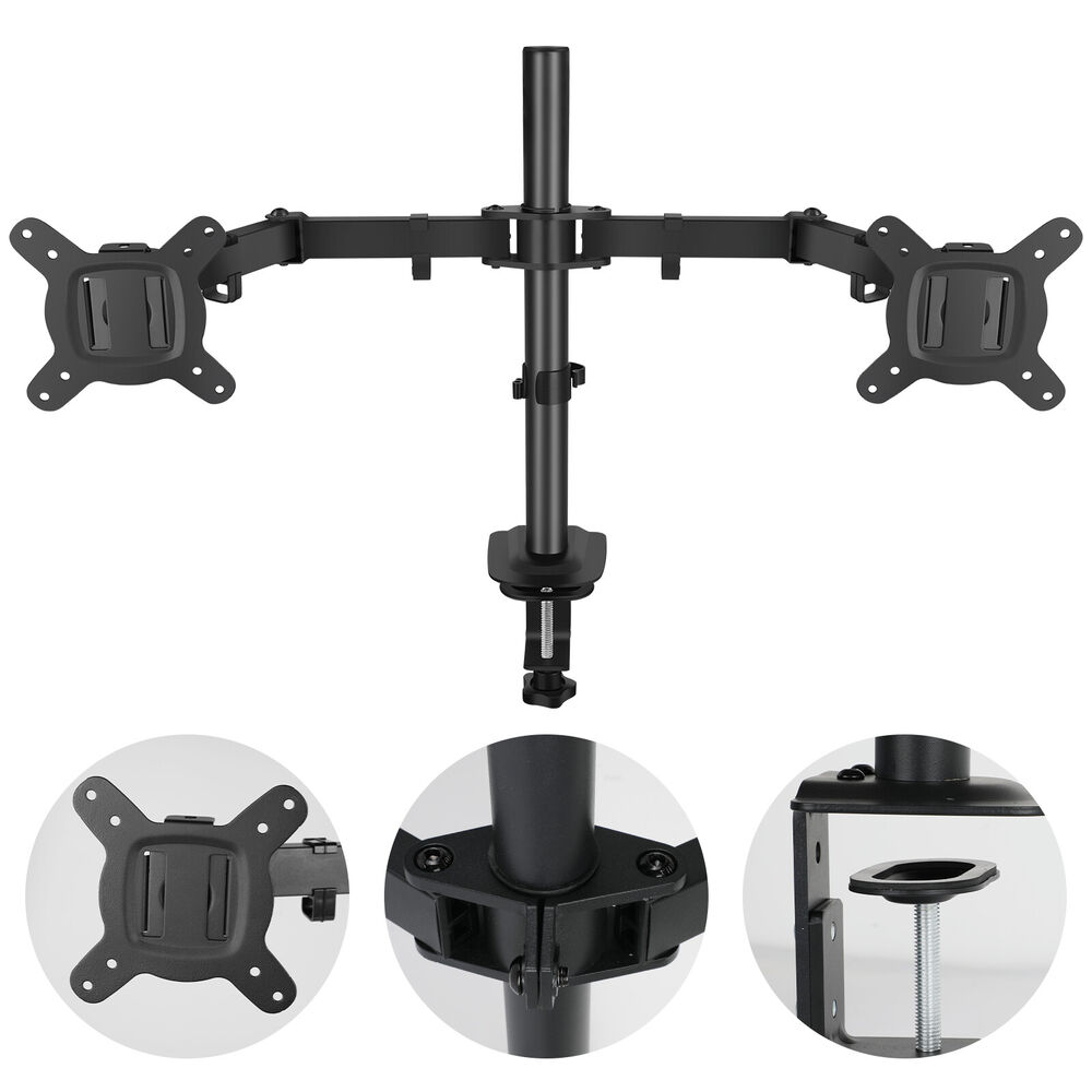 Ergonomic Dual Monitor Stand - Adjustable and Versatile for 13" to 27" Screens