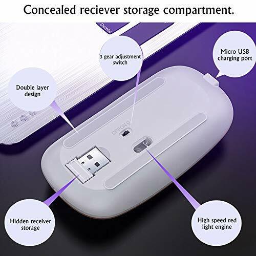 2.4GHz Wireless Optical Mouse with Rechargeable Battery and RGB Lighting